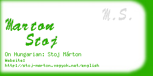 marton stoj business card
